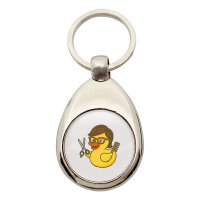 Schlüsselanhänger Quietscheente Friseurin Comic...