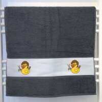 Handtuch Quietscheente Friseurin Comic Gummiente 50x100cm
