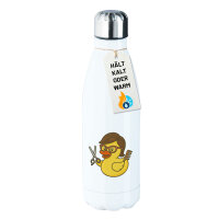 Edelstahl-Trinkflasche Quietscheente Friseurin Comic...