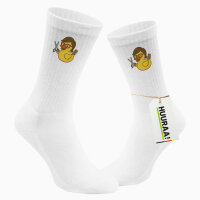 Unisex Socken Quietscheente Friseurin Comic Gummiente Größe 37/46 White Motiv Tennissocken