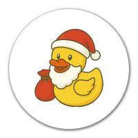 Aufkleber Quietscheente Weihnachtsmann Comic Gummiente...