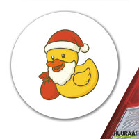 Aufkleber Quietscheente Weihnachtsmann Comic Gummiente 10cm