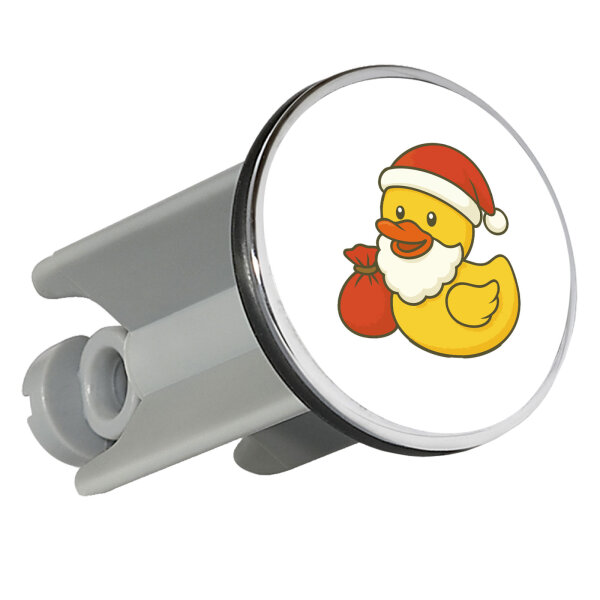 Waschbeckenstöpsel Quietscheente Weihnachtsmann Comic Gummiente 4cm Abflussstopfen