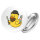 Button Quietscheente Barbershop Comic Gummiente rund