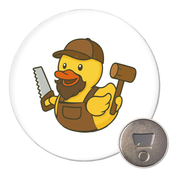 Magnet Quietscheente Schreinerei Comic Gummiente 59mm Kühlschrankmagnet Flaschenöffner