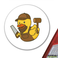 Aufkleber Quietscheente Schreinerei Comic Gummiente 10cm