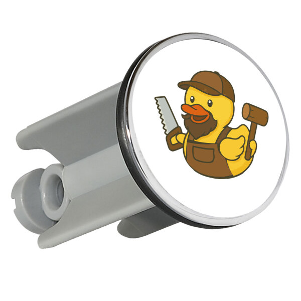 Waschbeckenstöpsel Quietscheente Schreinerei Comic Gummiente 4cm Abflussstopfen