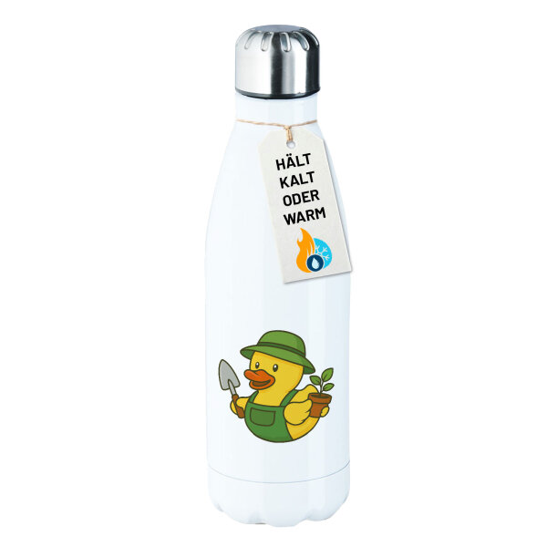 Edelstahl-Trinkflasche Quietscheente Gartenbau Comic Gummiente 500ml Wasserflasche
