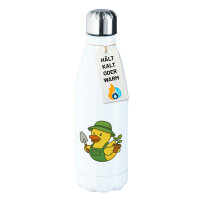 Trinkflasche Quietscheente Gartenbau Comic Gummiente...