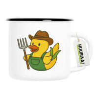 Emaille Tasse Quietscheente Landwirtschaft Comic...