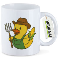 Kaffeetasse Quietscheente Landwirtschaft Comic Gummiente...
