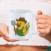Kaffeetasse Quietscheente Landwirtschaft Comic Gummiente 330ml
