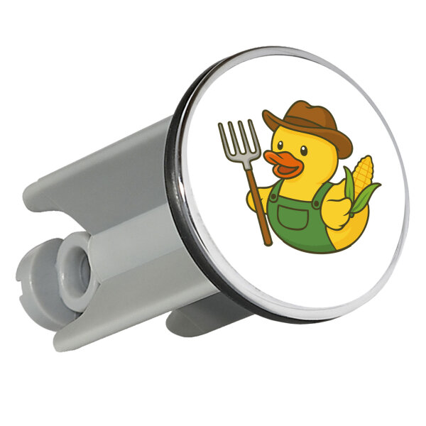 Waschbeckenstöpsel Quietscheente Landwirtschaft Comic Gummiente 4cm Abflussstopfen