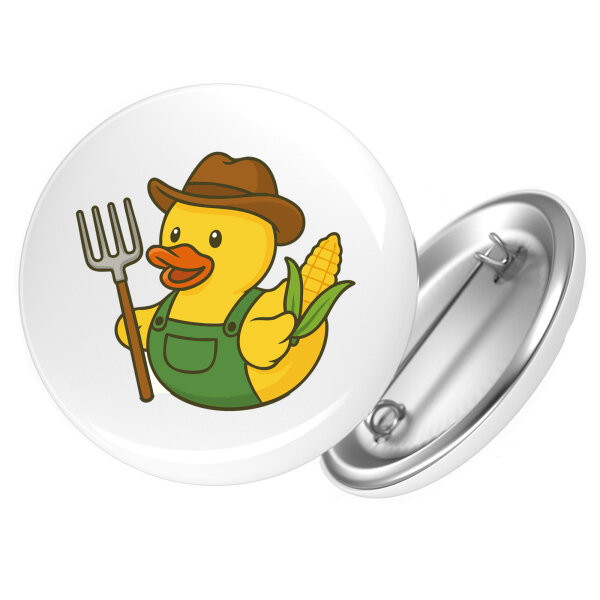 Button Quietscheente Landwirtschaft Comic Gummiente