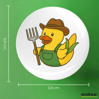 Button Quietscheente Landwirtschaft Comic Gummiente