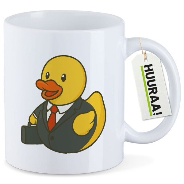 Kaffeetasse Quietscheente Chef Comic Gummiente 330ml