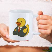 Kaffeetasse Quietscheente Chef Comic Gummiente 330ml