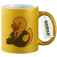 Glitzertasse Quietscheente Chef Comic Gummiente 330ml