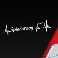 Autoaufkleber Spiekeroog Herzschlag  ca. 19x5cm