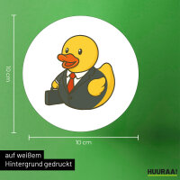 Aufkleber Quietscheente Chef Comic Gummiente 10cm