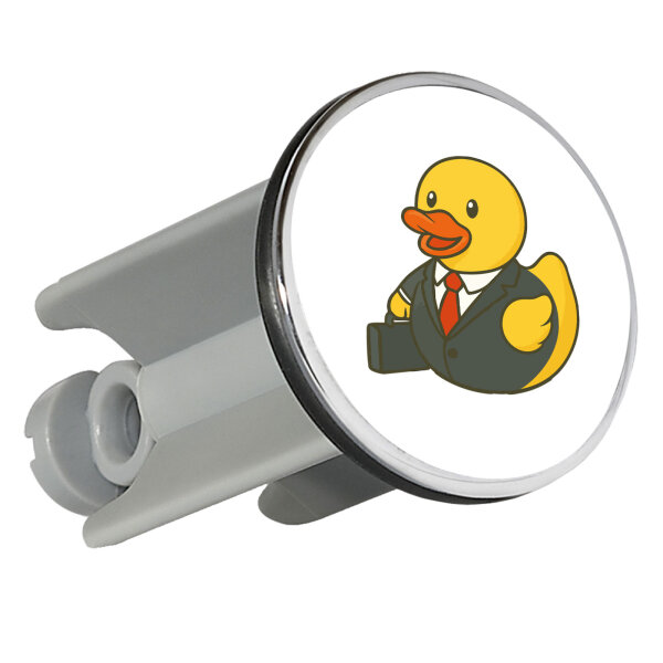 Waschbeckenstöpsel Quietscheente Chef Comic Gummiente 4cm Abflussstopfen