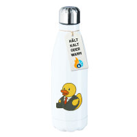 Trinkflasche Quietscheente Chef Comic Gummiente 500ml...