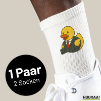 Unisex Socken Quietscheente Chef Comic Gummiente Größe 37/46 White Motiv Tennissocken