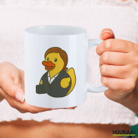 Kaffeetasse Quietscheente Chefin Comic Gummiente 330ml