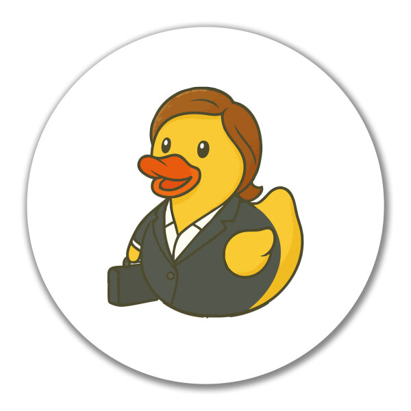 Aufkleber Quietscheente Chefin Comic Gummiente 10cm