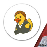 Aufkleber Quietscheente Chefin Comic Gummiente 10cm