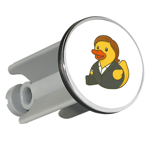 Waschbeckenstöpsel Quietscheente Chefin Comic Gummiente 4cm Abflussstopfen
