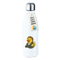Trinkflasche Quietscheente Chefin Comic Gummiente 500ml...