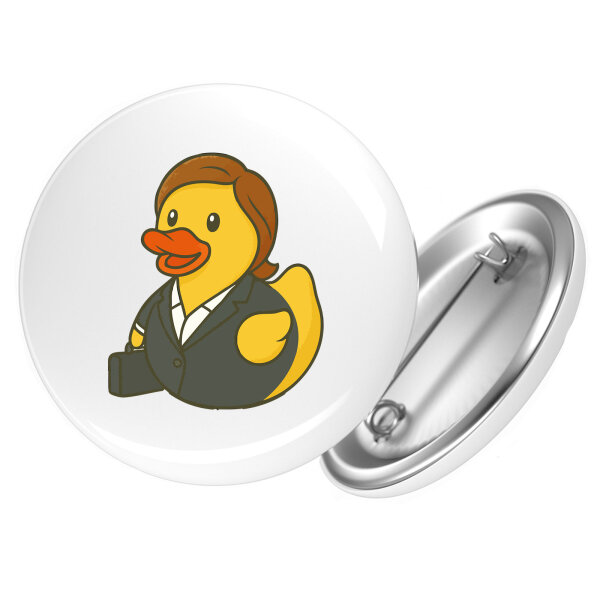 Button Quietscheente Chefin Comic Gummiente