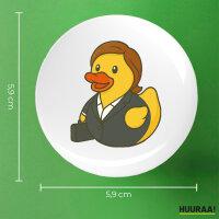 Button Quietscheente Chefin Comic Gummiente