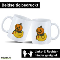 Kaffeetasse Quietscheente Halloween Comic Gummiente 330ml