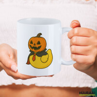 Kaffeetasse Quietscheente Halloween Comic Gummiente 330ml