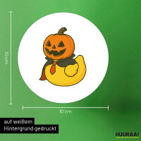 Aufkleber Quietscheente Halloween Comic Gummiente 10cm
