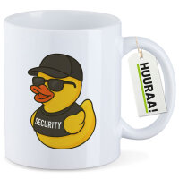 Kaffeetasse Quietscheente Security Comic Gummiente 330ml