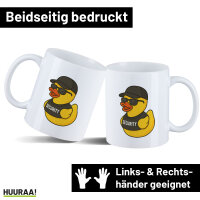 Kaffeetasse Quietscheente Security Comic Gummiente 330ml