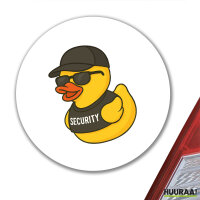 Aufkleber Quietscheente Security Comic Gummiente 10cm rund