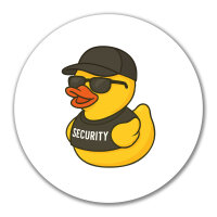 Aufkleber Quietscheente Security Comic Gummiente 10cm