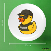 Button Quietscheente Security Comic Gummiente