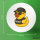 Button Quietscheente Security Comic Gummiente rund