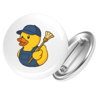 Button Quietscheente Hausmeister Comic Gummiente
