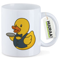 Kaffeetasse Quietscheente Gastronomie Comic Gummiente 330ml