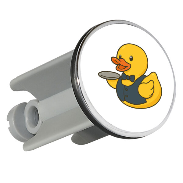 Waschbeckenstöpsel Quietscheente Gastronomie Comic Gummiente 4cm Abflussstopfen
