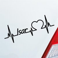 Autoaufkleber Isar Herzschlag  ca. 19x7cm