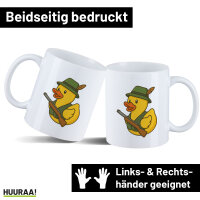 Kaffeetasse Quietscheente Jäger Comic Gummiente 330ml