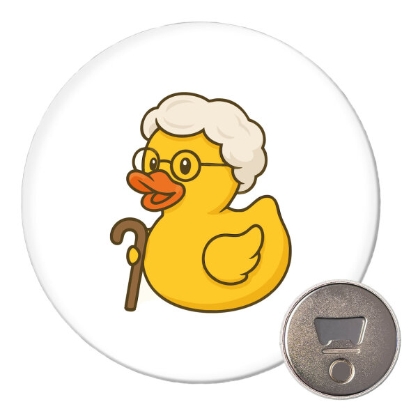 Magnet Quietscheente Rente Comic Gummiente 59mm Kühlschrankmagnet
