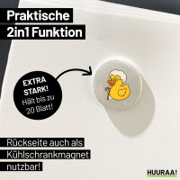 Magnet Quietscheente Rente Comic Gummiente 59mm Kühlschrankmagnet